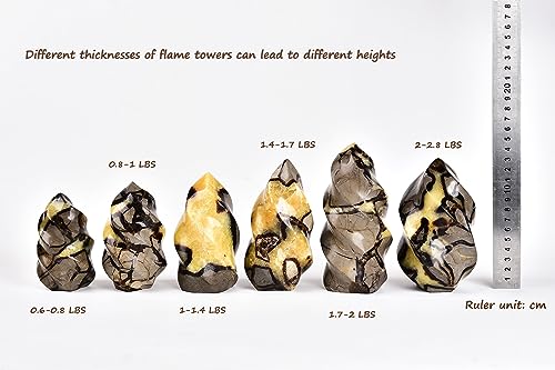 AMOYSTONE Large Septarian Decorative Stone Tower 1-1.4lb | Dragon Flame Crystal | Meditation Altar & Witchcraft Decor Brown