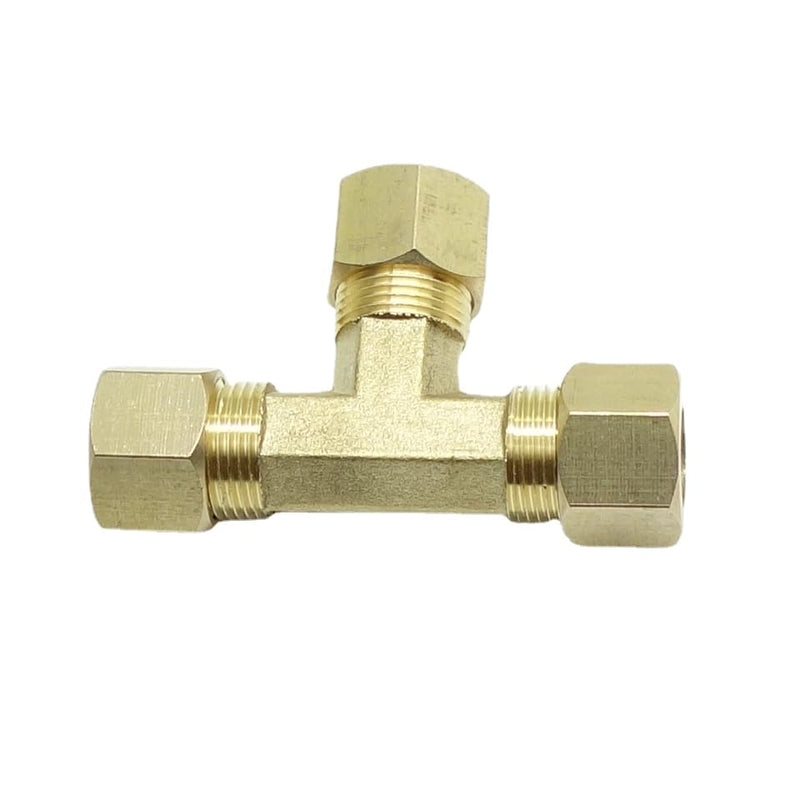 [Australia - AusPower] - 1 Piece Brass Compression T Tube Fitting, Union Tee Connector?3/8" x 3/8" x 3/8" Tube OD Brass Tee 3/8" OD 1 
