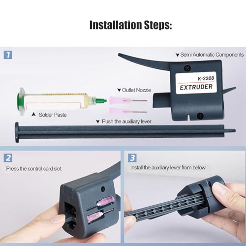 K2208 Soldering Paste Extruder Solder Paste Dispenser Solder Flux Dispenser Nozzles Portable Solder Flux Glue Dispenser with 1.3 mm
