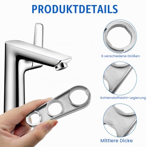 Tap key, aerator key, water outlet descaler attachment | Portable non-slip remover tool for M16/M18/M20/M22/M24/M28