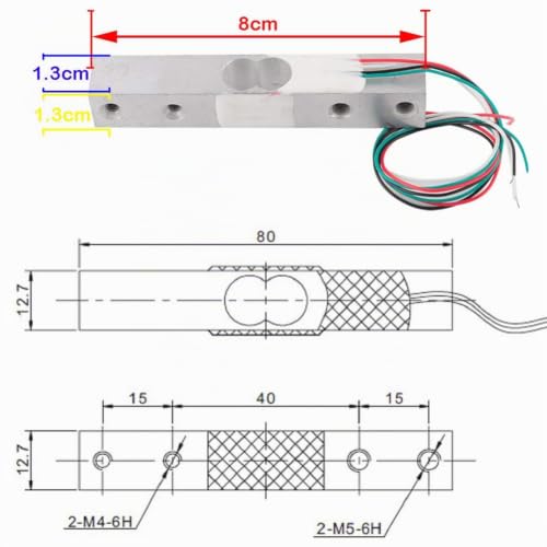 DIYmalls Load Cell 20 kg Weight Sensor + HX711 AD Amplifier Module for Arduino Raspberry Pi (20 kg)
