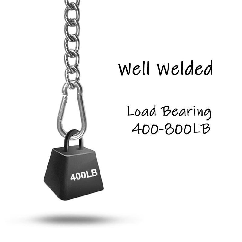 [Australia - AusPower] - 2PCS 24" Length Stainless Steel Hanging Chair Chain with 4 Carabiners Load Bearing 400-800LB 