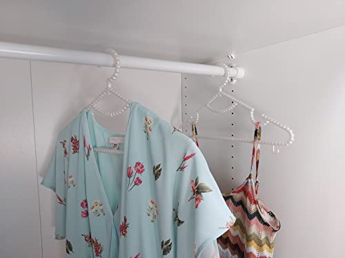 10 Pieces Plastic Heavy Duty Pearl Hangers. Bride Hanger for Wedding Dress. Bridesmaid Hangers. Hanger for Shirt, Pants, Clothing, Coat, Bridal, Sweater and Home Decor. (PH3) 10 PCS