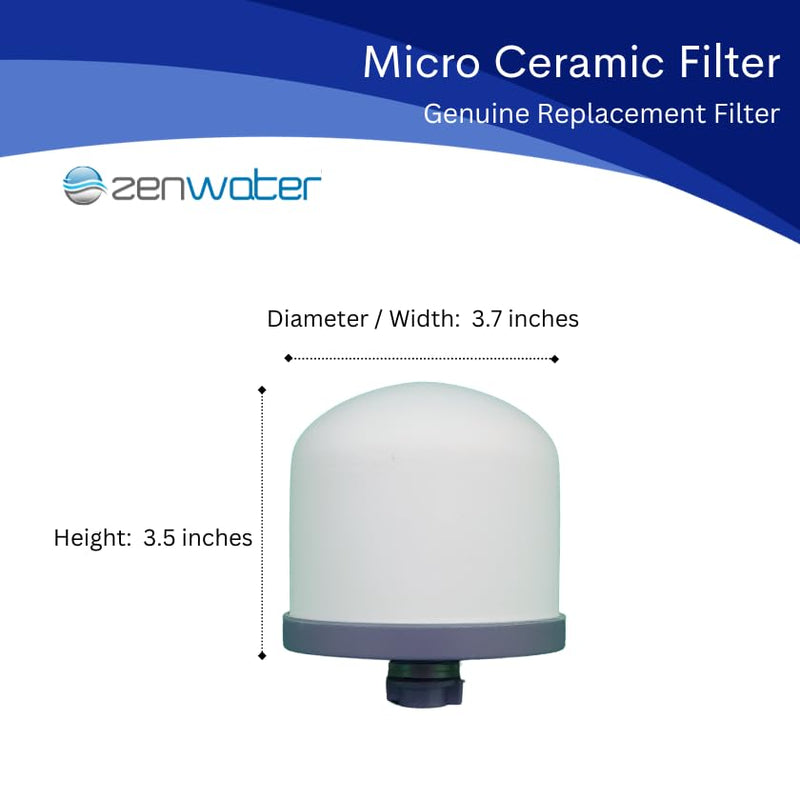 [Australia - AusPower] - Zen Water – Genuine Micro Ceramic Dome Filter Replacement Exclusively for Zen Water Filter System, Portable Water Purification System Filter 