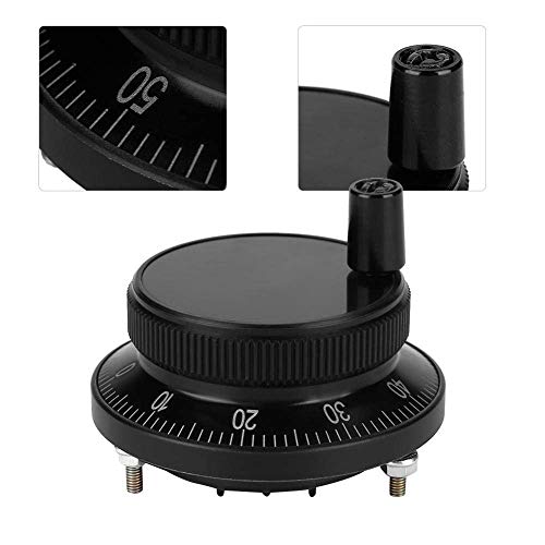 CNC Handwheel Housing 100PPR 6 Terminal Clamps Electronic Hand Wheel Pulse Transmitter Hand Wheel 60 mm Encoder 5V for CNC System (Black) black