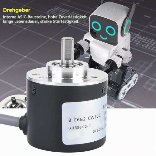 1000P/R Rotary Encoder, 300P/R to 2500P/R Incremental Encoder Module, DC 5-26 V, Universal Rotary Encoder, A, B, Z 3-Phase Output, with 2 m Cable 6 mm D-Wave, for Intelligent Control Path Measurement (1000P/R) 1000P/R