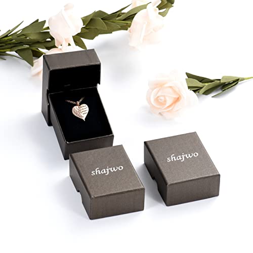 shajwo Cremation Heart Urn Necklace Ashes Jewelry for Women Men Keepsake Pendant Memorial Locket Ash Holder Wing-Rose Gold