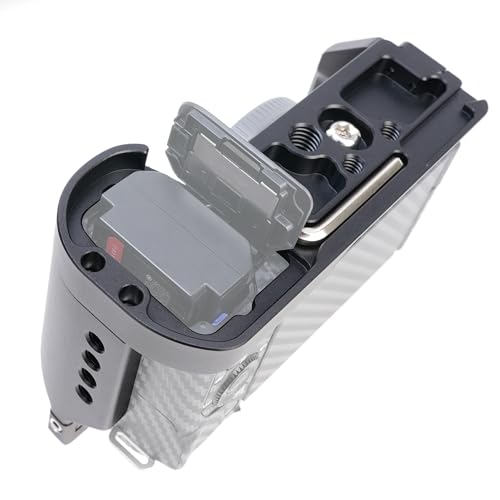 FocusFoto Camera Cage for Sony Alpha ZV-E10 II Mirrorless Camera, Video Vlogging Rig with Cold Shoe, 1/4"-20 Screw Mount, 3/8"-16 Locating Holes for Arri Grip, Quick Release Plate for Arca Tripod
