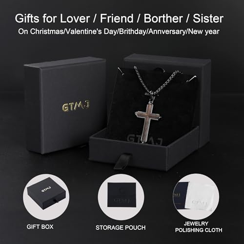 Wooden Cross Necklace for Men Christianity Cross Gifts