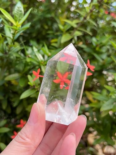 GAF TREASURES Premium Clear Quartz Obelisk, Standing Polished Clear Quartz Point (3-4 oz) 3-4 oz