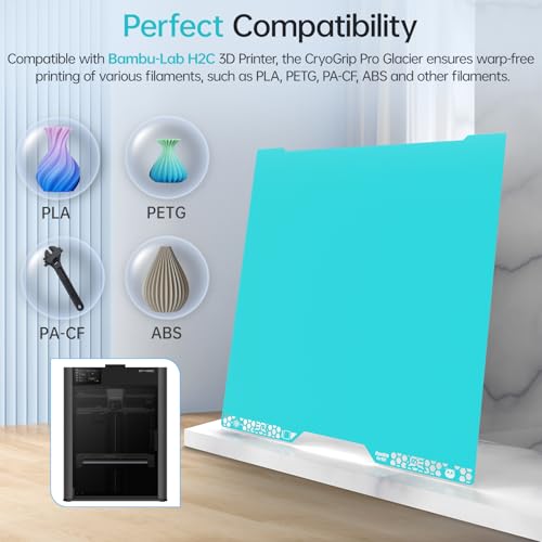 BIQU CryoGrip Pro Glacier Build Plate for Bambu-Lab H2C 3D Printer,346x355mm 346*355mm-H2C CryoGrip Pro Glacier-Original