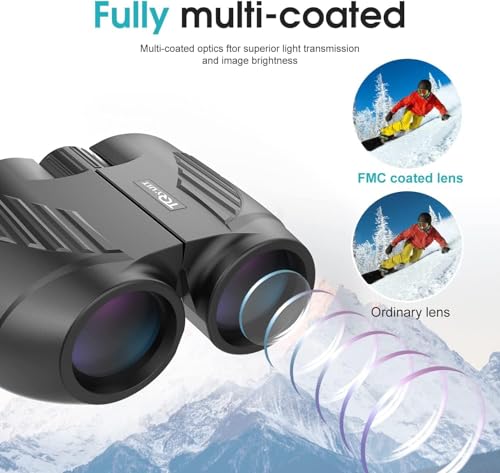 20x25 High Powered Binoculars for Adults,Black Black