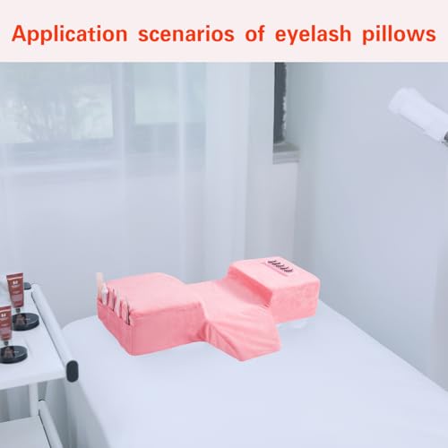 Beauty Salon Curved Memory Foam Bed Pillow, Lash Pillow for Eyelash Extensions Ergonomic Neck Pillow with Neck Back Head Support(Pink) Pink
