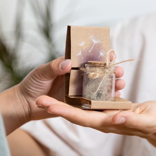 Shirene Real Dandelion In A Glass, Dandelion Gift Handmade Spiritual Gifts For Women, Girlfriend, Birthday, Mother's Day, Mum, Kids, Best Friend