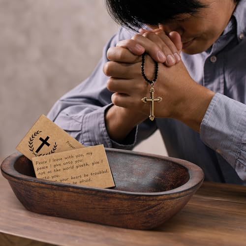 Mimorou Prayer Dough Bowl with 100 Blessing Cards Christmas Christian Decor