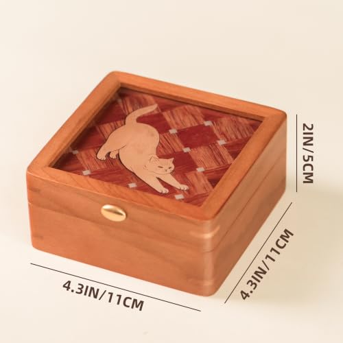 Small Jewelry Box,Cherry Wood Jewelry Case,Travel Jewelry Organizer NO.2