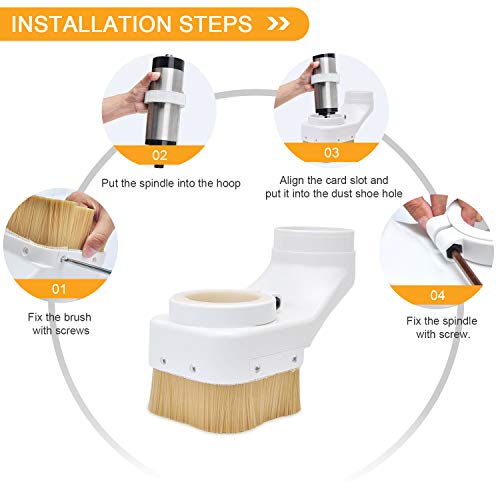 Daedalus NL330 CNC Dust Shoe, Spindle Dust Shoe Cover Cleaner for CNC Router 80 mm Spindle Motor Milling Machine Engraving Tool, White 80mm Dust Shoe