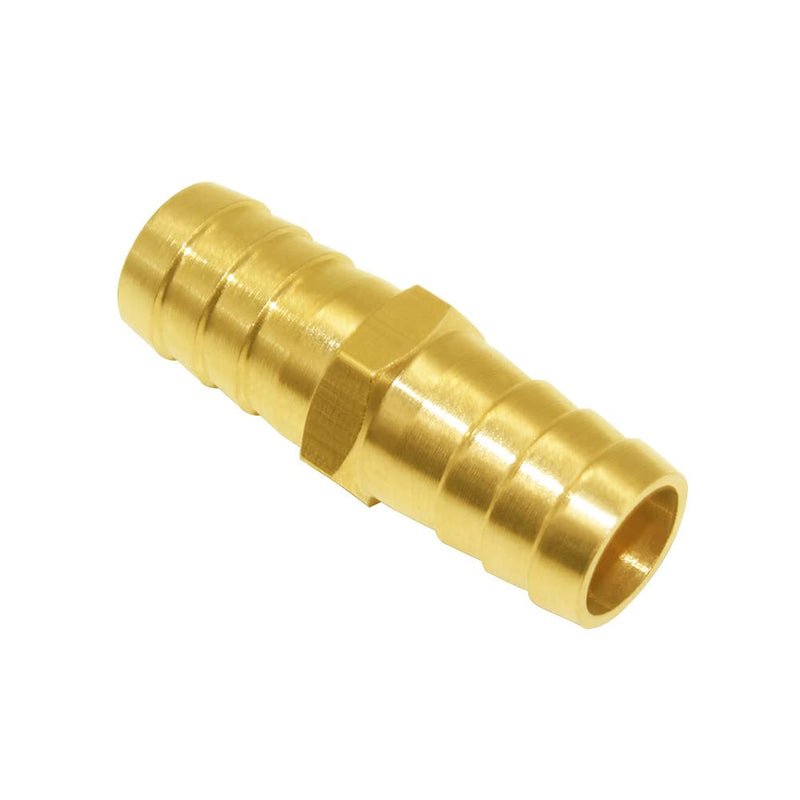 Joywayus 5/8" ID Hose Barb Hex Union Brass Fitting Water/Fuel/Air with 10 Stainless Steel Clamps (Pack of 5) 5/8" 5PCS