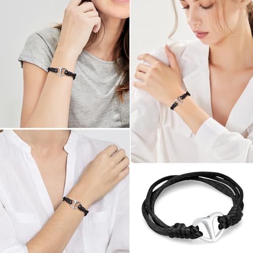 Minicremation Heart Cremation Bracelet for Ashes Adjustable Memorial Urn Bangle for Ashes of Loved One Keepsake Cremation Jewelry Silver thick rope