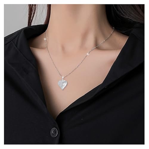 Urn Necklaces for Ashes Sterling Silver Cremation Pendant for Loss Angel Wings