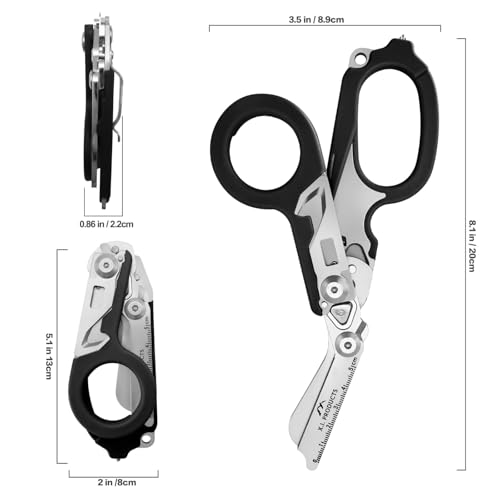 X.I. Products multifunctional foldable trauma shears with holster for EMTs