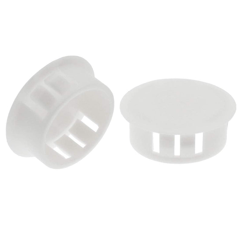 [Australia - AusPower] - 60PCS 25mm/1" White Hole Plugs Plastic Flush Type Hole Plugs Snap in Locking Hole Tube, Furniture Fencing Post Pipe Insert End Caps (White) 25mm/1" 