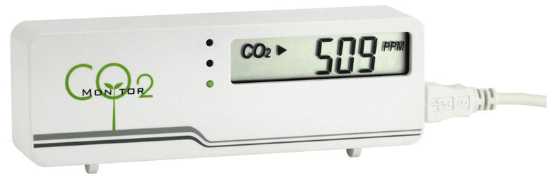 TFA Dostmann AIRCO2NTROL MINI 31.5006.02 CO2 Monitor LED Traffic Light Indicator | Temperature, CO2 monitoring knife, air quality monitor, with USB cable, white
