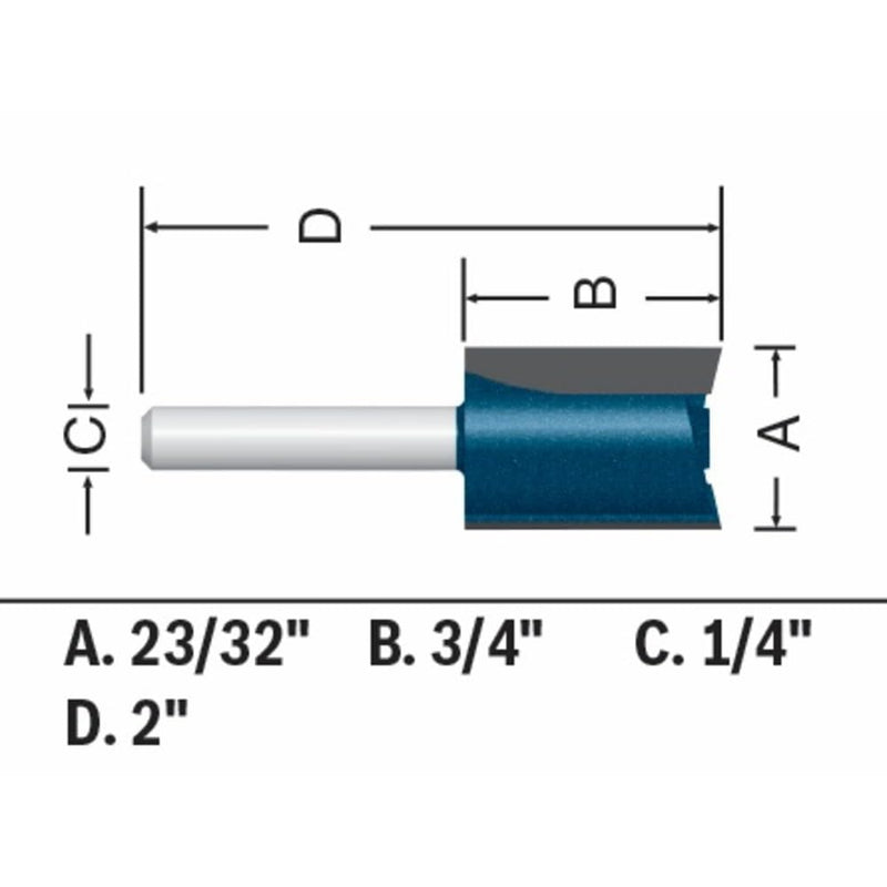 Bosch 84602MC 23/32 in. x 3/4 in. Carbide-Tipped Plywood Mortising Router Bit