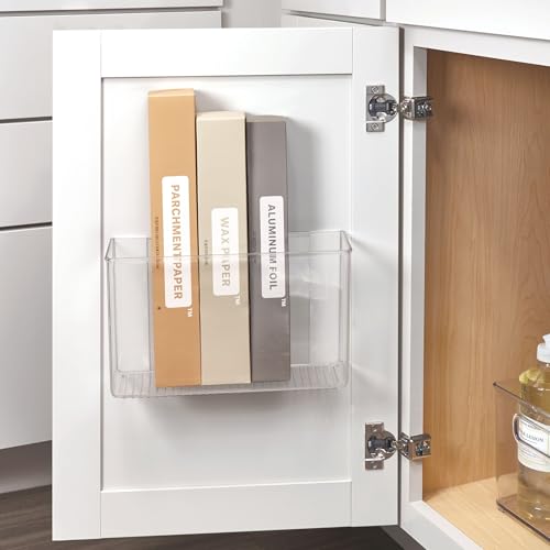 iDesign Adhesive Organizer Bin, Set of 2, Clear 3.5" x 11" x 6.5" Pack of 2
