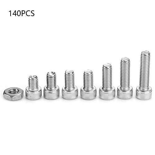 Garosa stainless steel #10-32 hex socket head bolt assortment kit with 6 sizes and storage case
