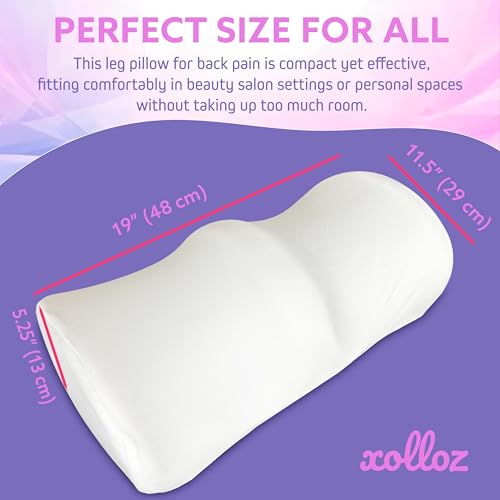 Premium Memory Foam Knee Pillow for Back Sleepers, White