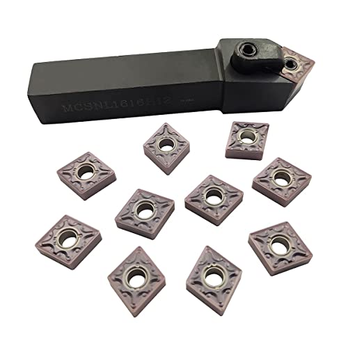 1 pcs MCSNL1616H12 Lathe Turning Tool Holder + 10pcs CNMG120408-MA Carbide Insert Turning Tips Tool……