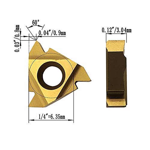 [Australia - AusPower] - Lathe Threading Inserts 11ER AG60 + 11IR AG60 Carbide Inserts for External Thread/Internal Thread Turning Tool Holders for for Stainless Steel and Iron,20pcs… 11ER/11IR 