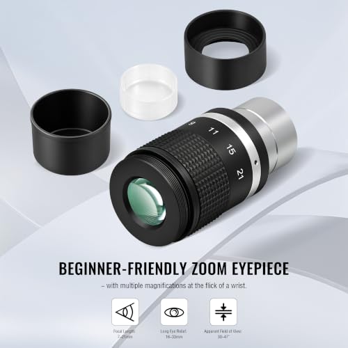 Alstar Zoom Eyepiece 1.25" 7 to 21mm Zoom Multi-Coated Telescope Eyepiece 7-21mm