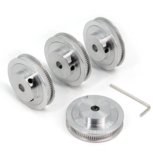 2GT Pulley 80 Teeth 8mm Bore 80T Timing Belt Pulley Synchronous Wheel Aluminum for Width 6mm Belt 3D Printers Parts, 4pcs/Pack(Size: 80T-8mm Bore)