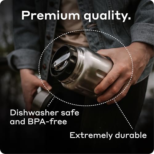 BOBBER 24 oz Insulated Stainless Steel Thermo for Hot Food with Extra-Wide Mouth, Built-in Spoon and Bowl – Keeps Food Hot for 14 Hours and Cold for 20 Hours (Matte) 24 Ounces Matte
