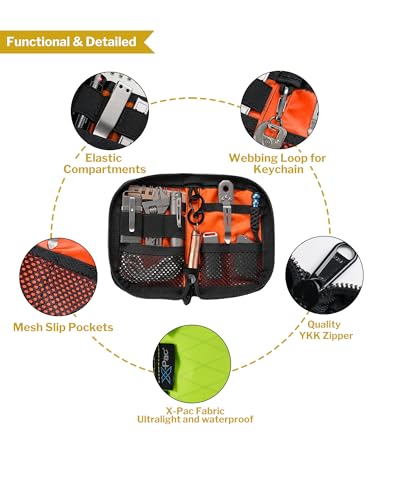VIPERADE VE10 EDC Pouch Small Multitool Pocket Pouch with DIY Patche Area Hot Lime