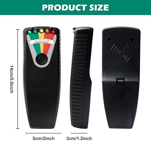 K2 EMF Meter, K2 EMF Meter, Radiation Meter, Handheld Emf Meter, 14.3 x 2.9 x 5.3 cm Radiation Detector Portable for Home, Office and Outdoor Inspections, 50 Hz - 20,000 Hz, Black