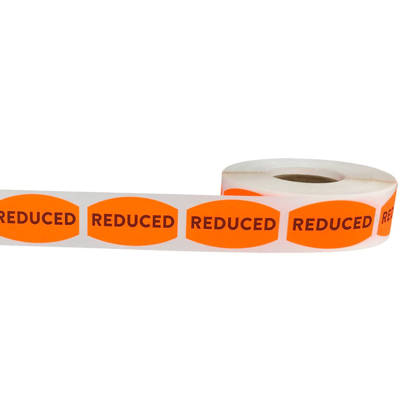 Reduced Grocery Store Food Labels .75 x 1.375 Inch 500 Total Adhesive Stickers 0.75 x 1.375" Oval