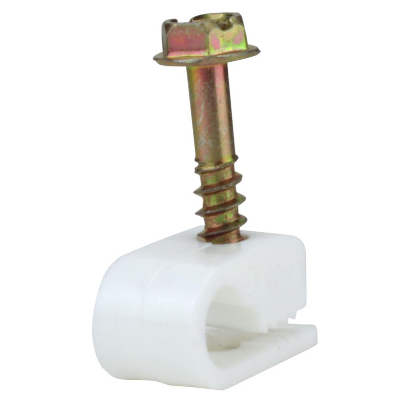 [Australia - AusPower] - Skywalker Flexible Single Cable Screw Clips (Pack of 100 / White) 