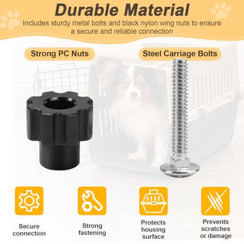 RPBKE 12-pack 1-1/4-inch metal bolt fasteners kit for pet kennel carriers
