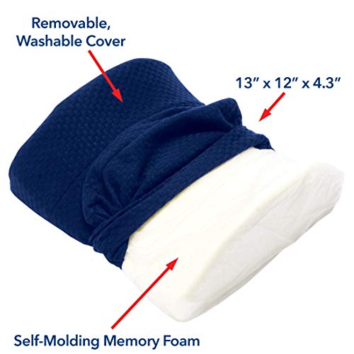Carex lumbar support pillow for office chairs, contoured back cushion providing lower back support and comfort.
