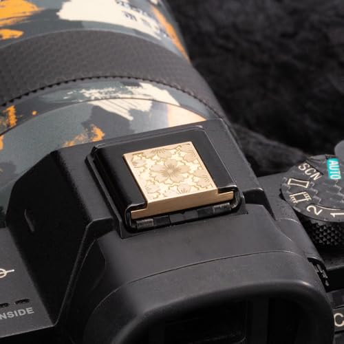 Cherry Blossom Pattern Camera Metal hot Shoe Cover for Sony A1 A7C A7CR A7CII A7M2 A7M3 A7R4 A7R5 A7S3 A6700 A6600 A6500 (Copper Alloy-for Sony) Copper Alloy-For sony