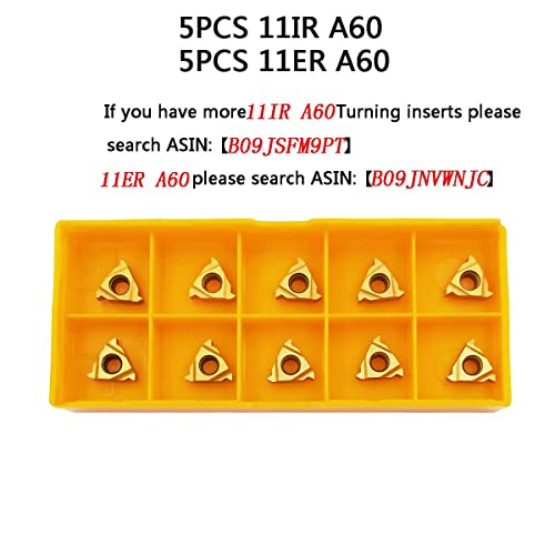 SNR0012M11 + SNL0012M11 Internal and External Tap Rotary Tool Holder with 5pcs 11IR A60 + 5pcs 11ER A60 Threading Inserts | ASZLBYM inner turning chisel external thread CNC lathes turning tool indexable carbide turning inserts