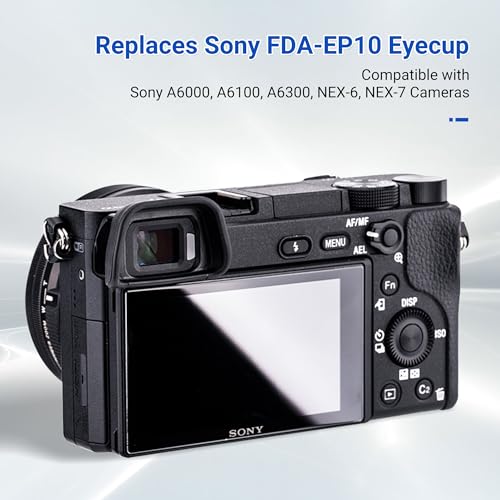 JJC FDA-EP10 Soft Eyecup Eyepiece Viewfinder & Battery Case Holder for Sony A6300 A6100 A6000 Cameras with Sony NP-FW50 Battery