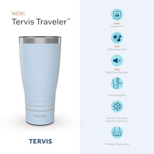 Tervis Traveler DC Comics Batman Logo Engraved on Onyx Shadow Triple Walled Insulated Tumbler Travel Cup Keeps Drinks Cold & Hot, 30oz, Onyx Shadow