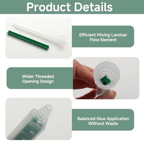 Nextpal 12-pack epoxy mixing nozzles with square static mixer tips for 1:1 and 2:1 adhesive cartridges