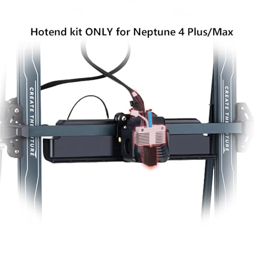 Hotend Kit for ELEGOO Neptune 4 Plus/Neptune 4 Max, All Metal Assembled Extruder Hot End Kit, High-Temperature Resistance Hotend Heater Block with 2 PCS 0.4mm Brass Nozzles Neptune 4 Max/Plus