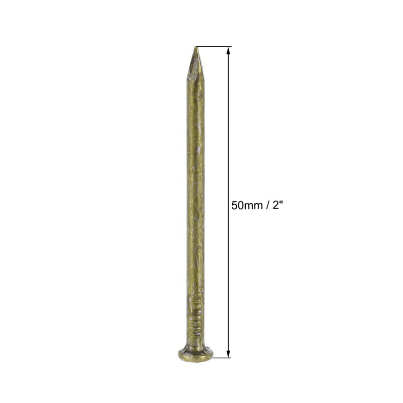 [Australia - AusPower] - uxcell Hardware Nails Carbon Steel Point Tip Wall Cement Nail 50mm(2") 3mm Rod Dia Bronze Tone 20pcs 3x50mm 