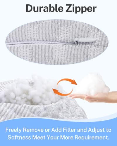 Gray KUAZIDAR ear pillow with hole, side sleeper pillow designed for ear pain relief, featuring a comfortable, supportive bed pillow design.